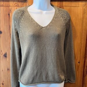H&M Olive V-Neck Sweater for Women
